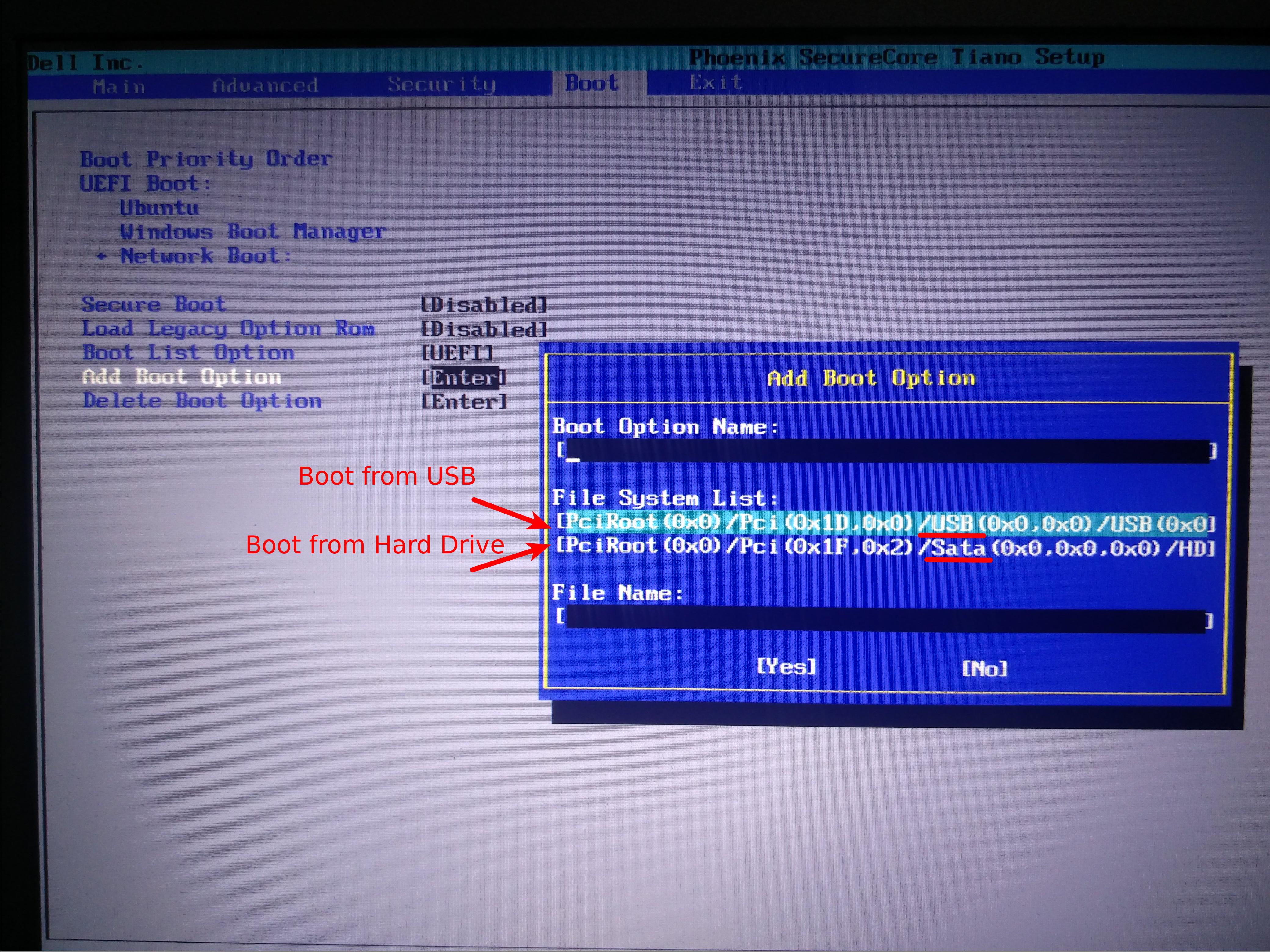 Choose Bootable Partition